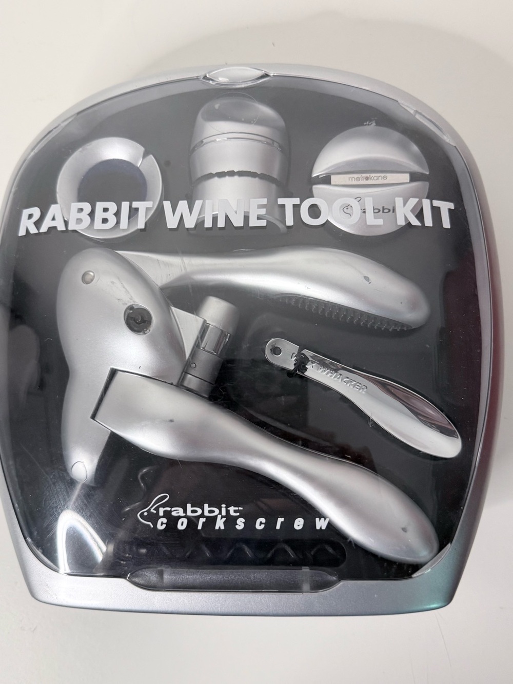 Rabbit Brand Silver 6 piece Wine Tool Kit - Rabbit Corkscrew Set